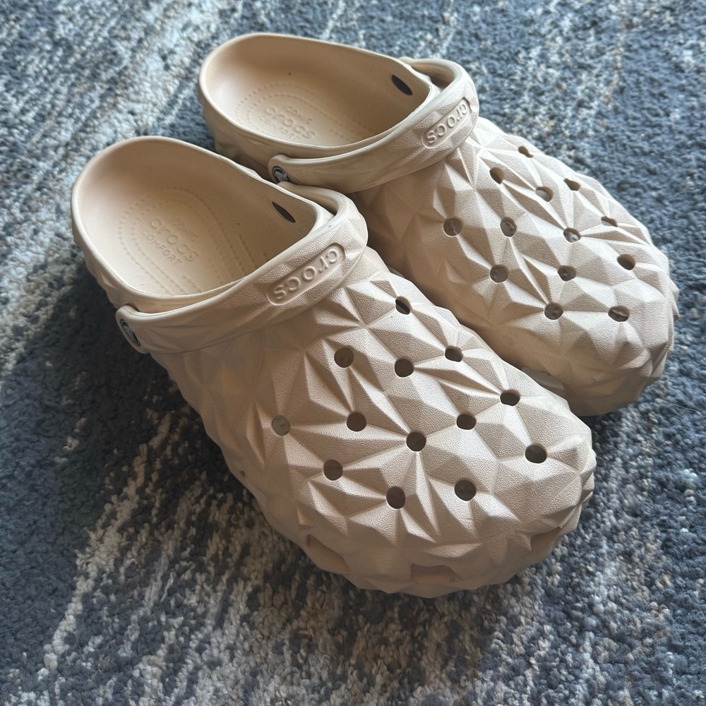 CROCS Textured Beige Clogs for Men